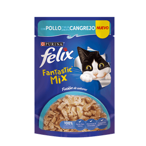 Alimento Para Gato - Felix Fantastic Mix Pollo y Cangrejo