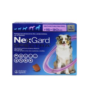 Antipulgas Nexgard spectra l 15 a 30 kg para perro