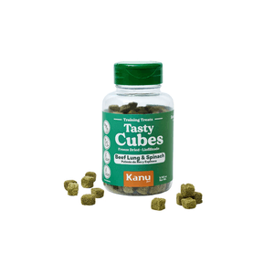 Snack Liofilizado para perros Tasty Cubes Espinaca Kanu Pet x 20 g  tarro